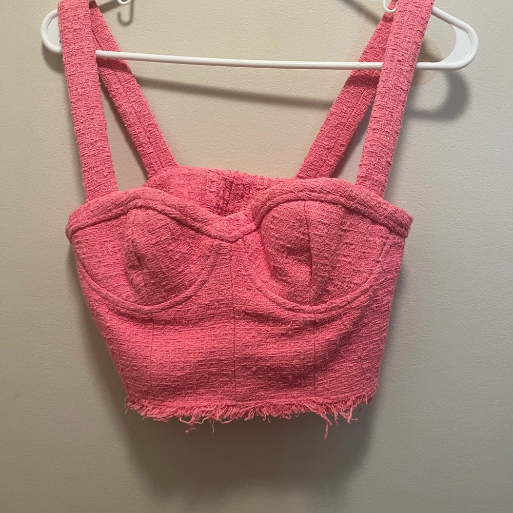 Zara Vibrant Pink Textured Top